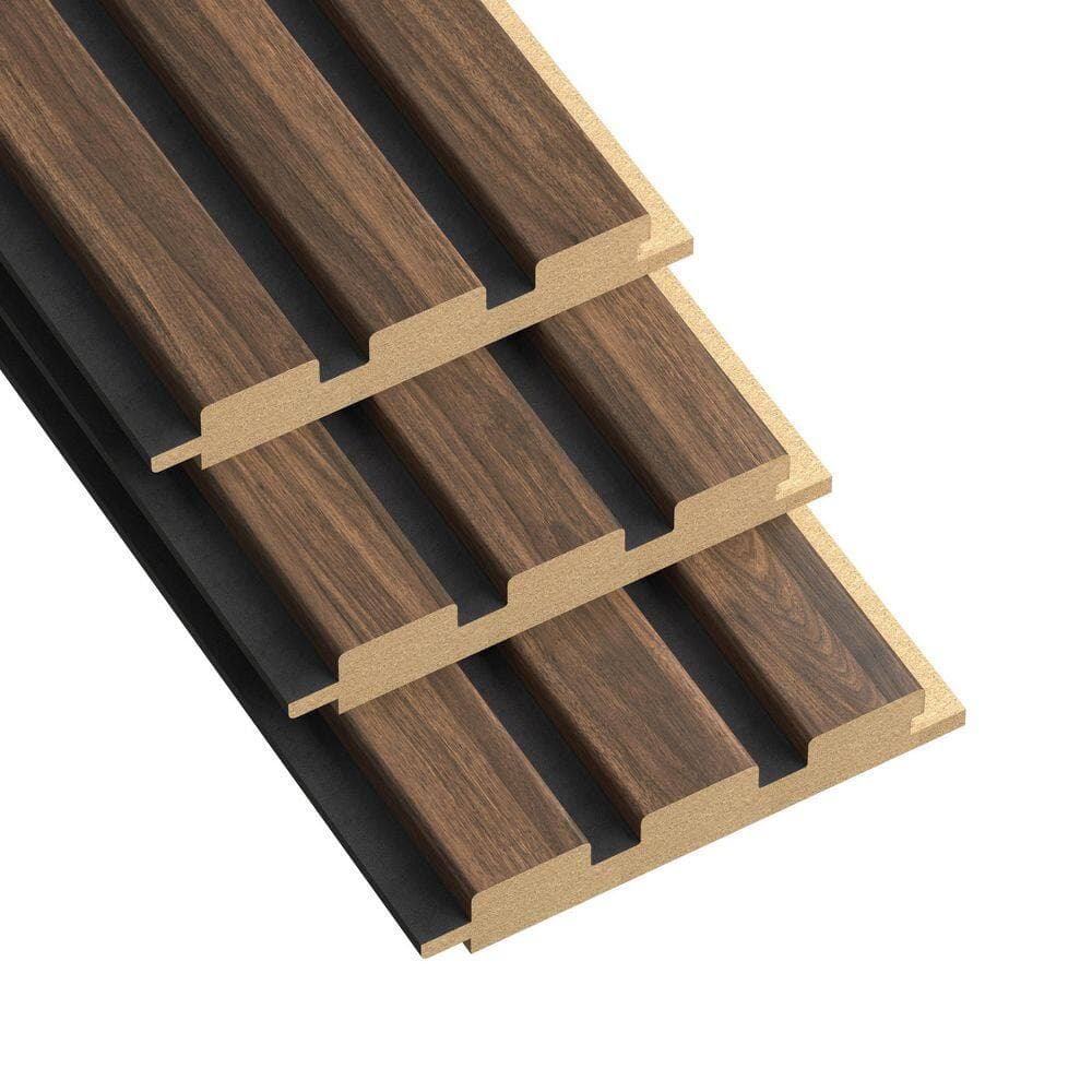 Ejoy 104 in. x 4.72 in. x 0.7 in. Solid Wood Wall 3-Grid Cladding Siding Board (Set of 3-Piece) (2)
