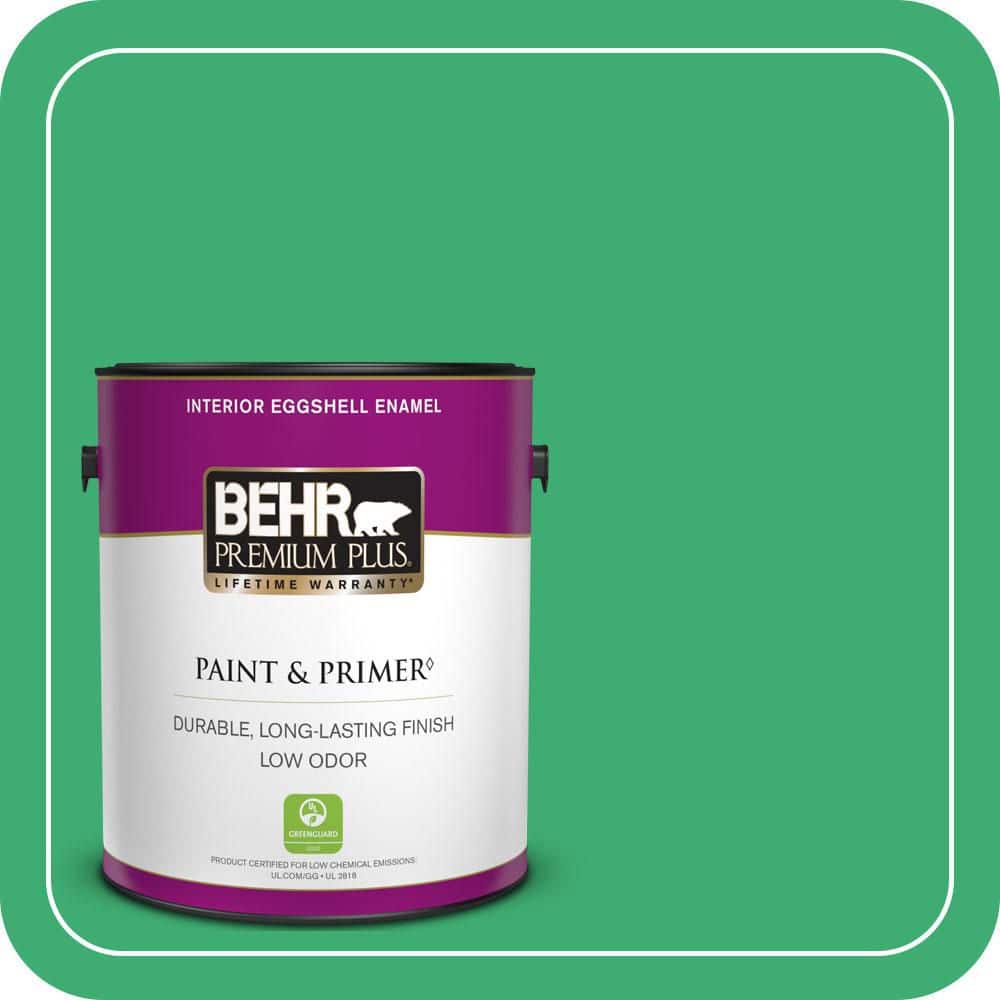 BEHR PREMIUM PLUS 1 gal. #460B-5 Fresh Greens Eggshell Enamel Low Odor Interior Paint & Primer