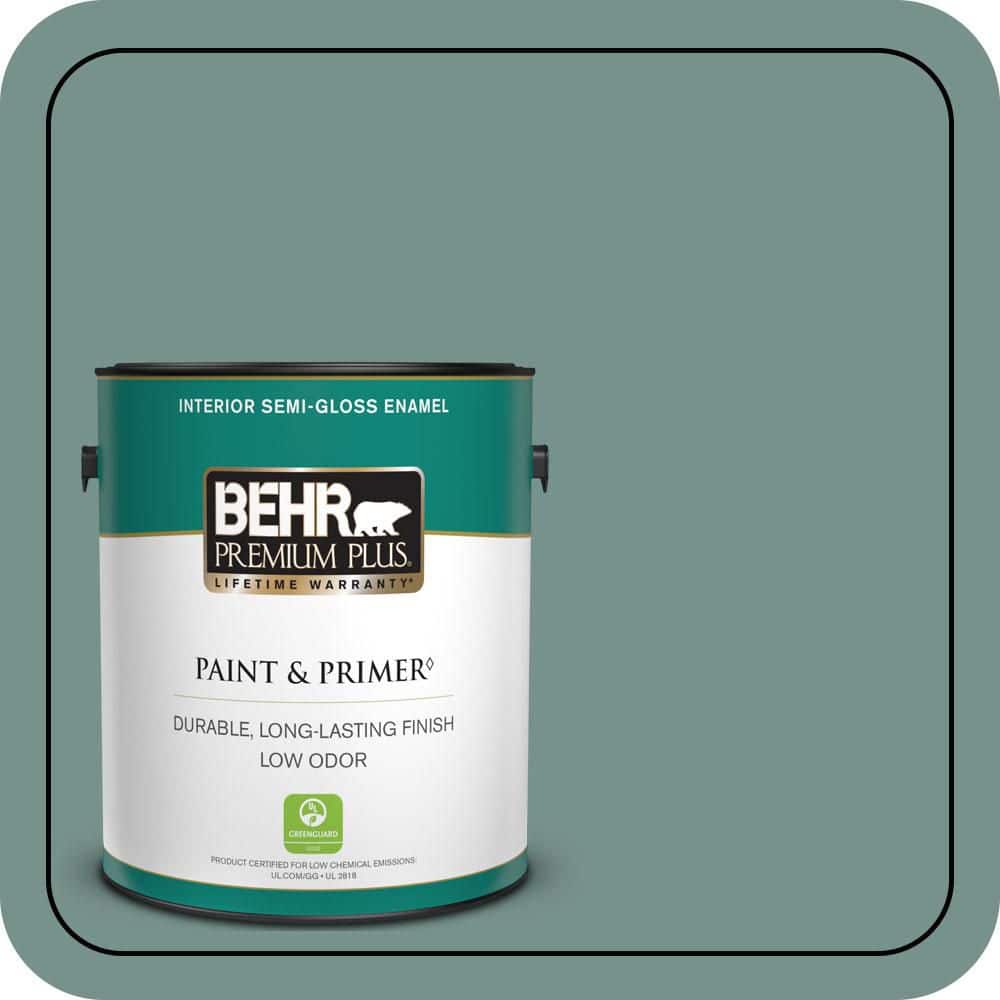 BEHR PREMIUM PLUS 1 gal. #S430-5 Longmeadow Semi-Gloss Enamel Low Odor Interior Paint & Primer (1)