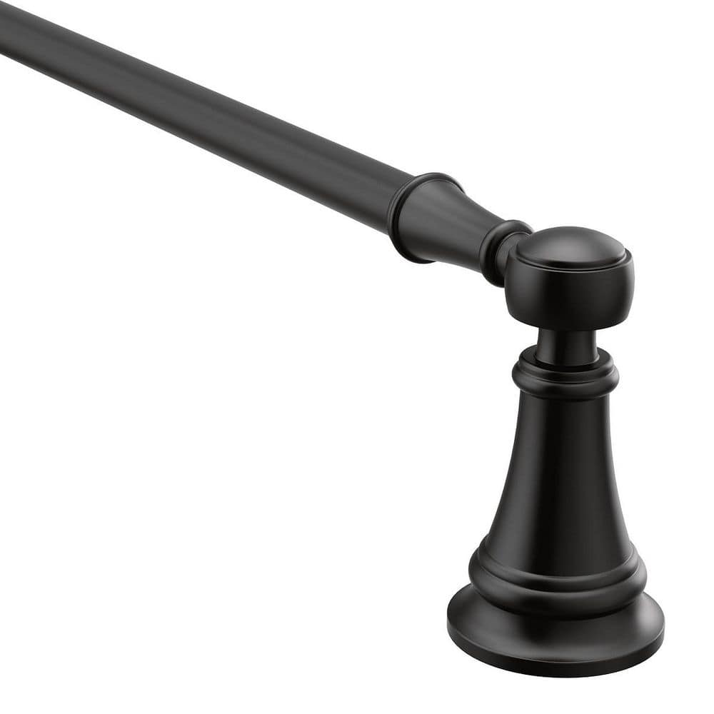 MOEN Weymouth 18 in. Wall Mounted Single Towel Bar in Matte Black (3)