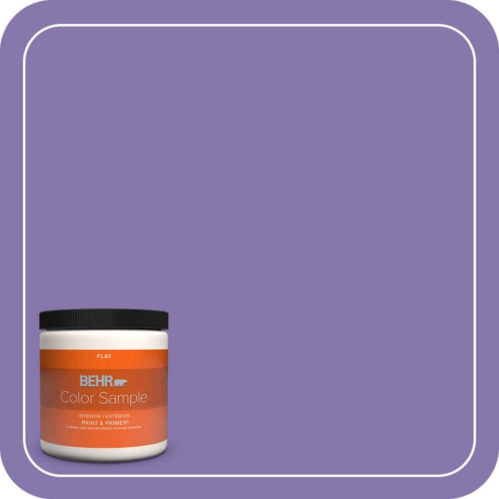 BEHR PREMIUM PLUS 8 oz. #640B-6 Grape Parfait Flat Interior/Exterior Paint & Primer Color Sample