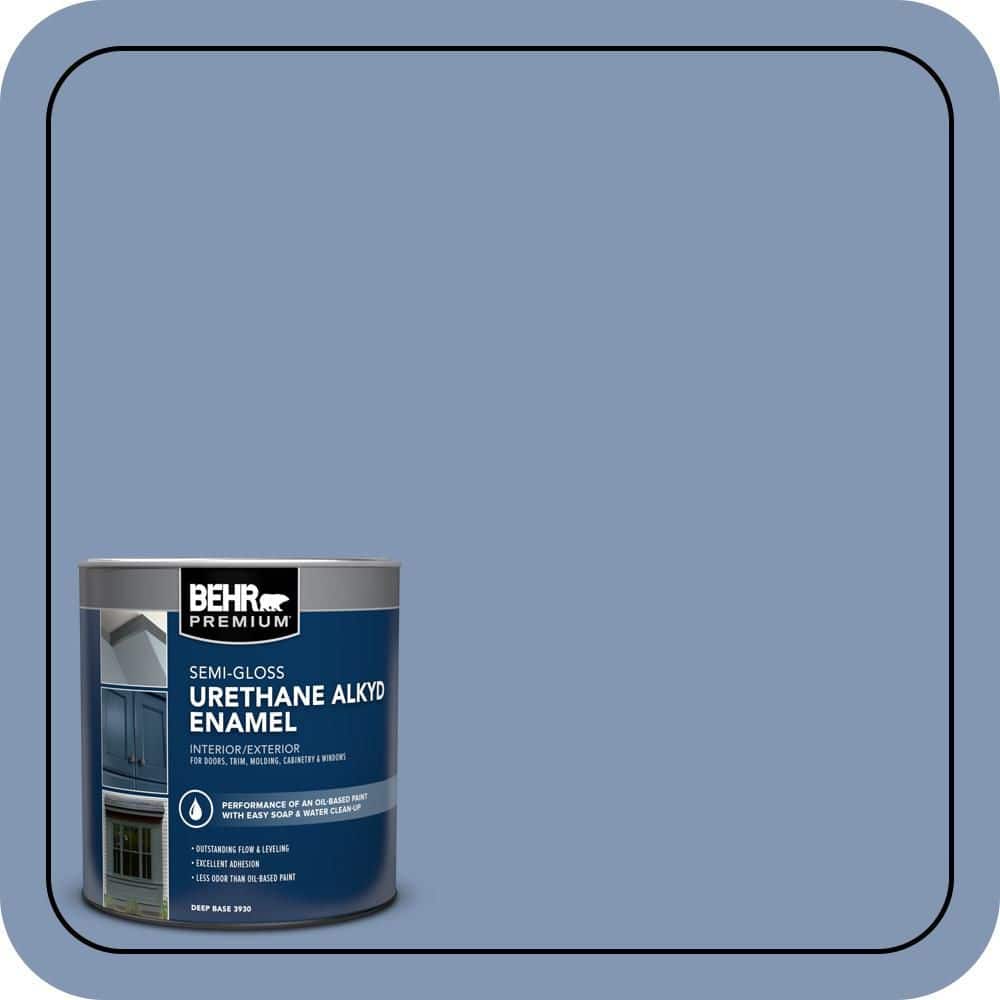 BEHR PREMIUM 1 qt. #S530-4 Jet Set Semi-Gloss Enamel Urethane Alkyd Interior/Exterior Paint (1)