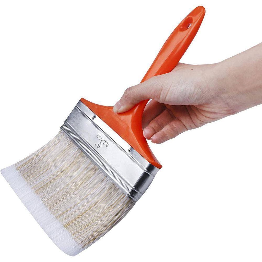 KIWDZFU 6 in. Large Flat Paint Brush for Gesso Varnishes Acrylic Watercolor Wood Wall Furniture Art Painting (2)