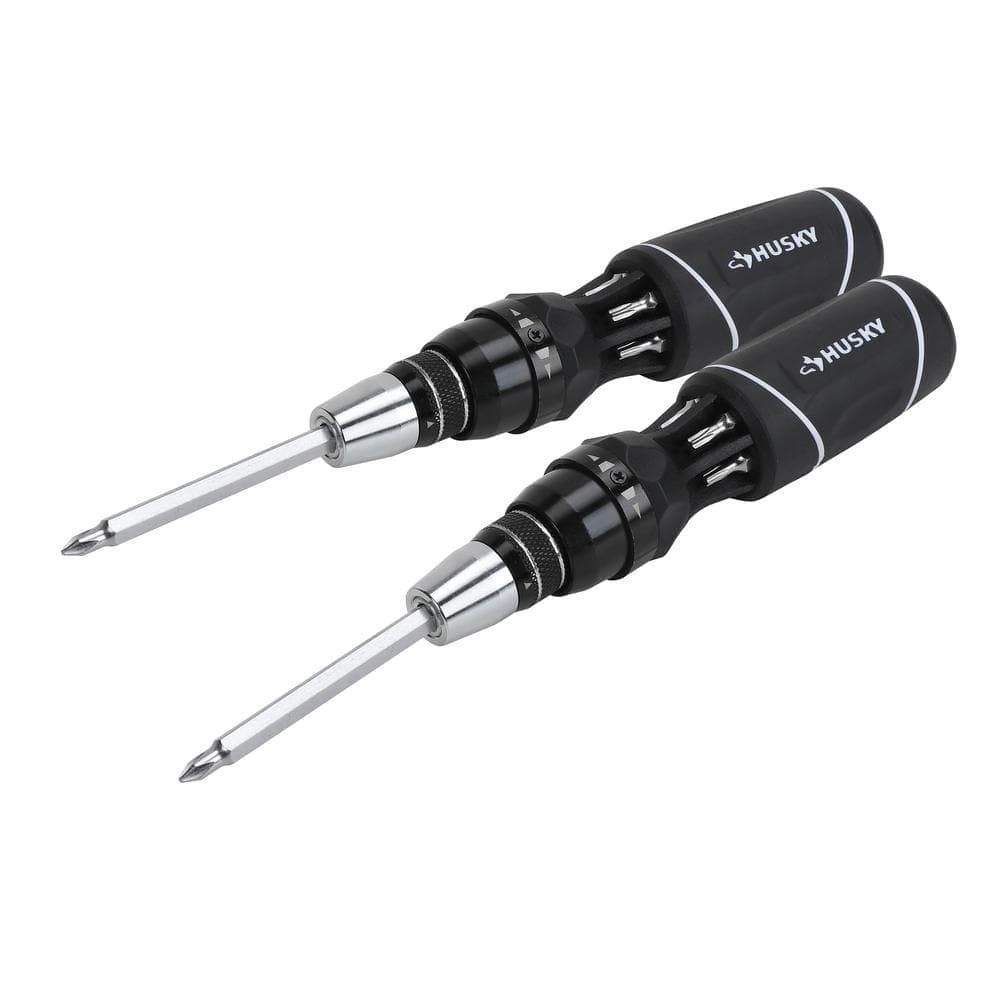 Husky 12-in-1 Quick-Load Ratcheting Screwdriver (2-Pack) (1)