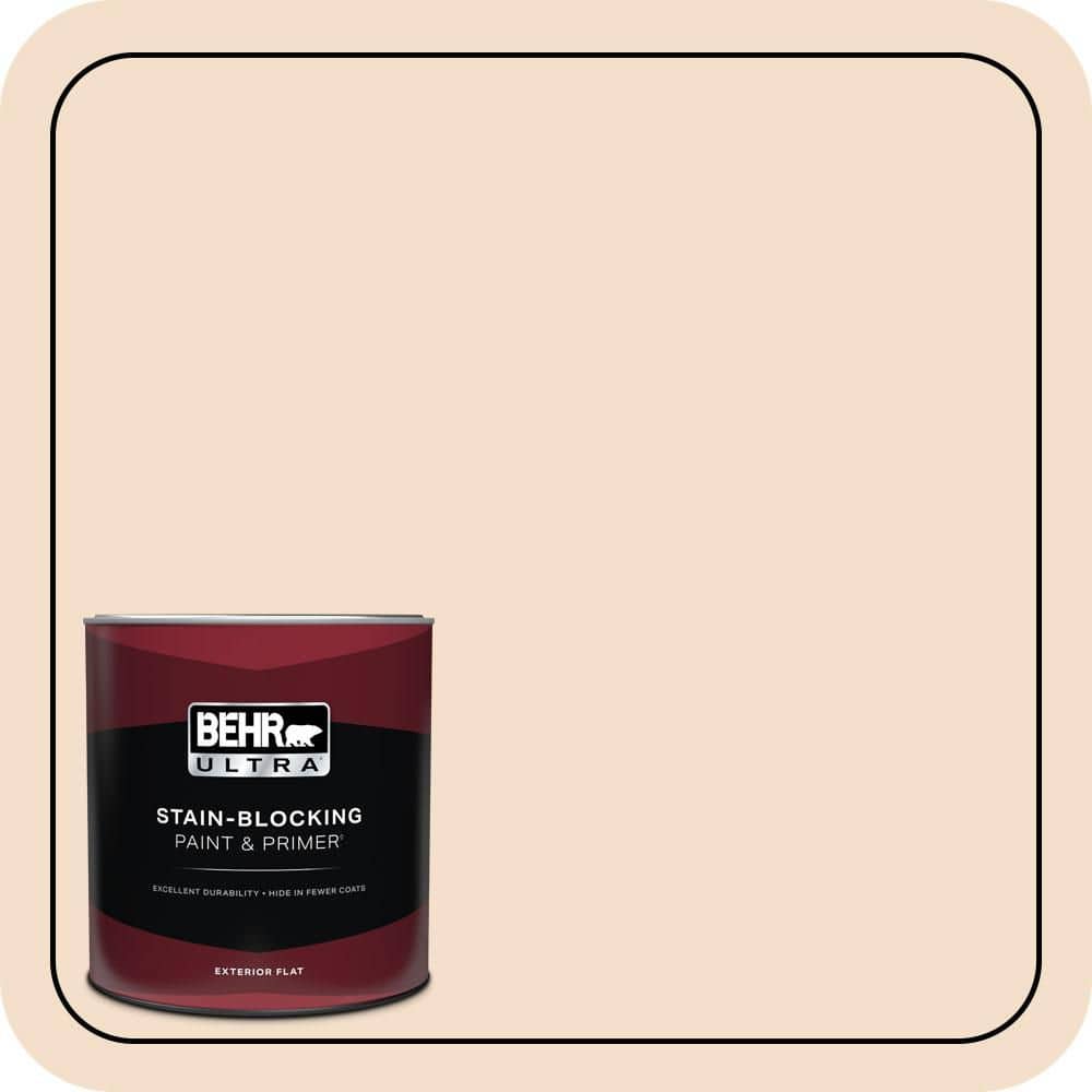 BEHR ULTRA 1 qt. #S250-1 Macaroon Cream Flat Exterior Paint & Primer