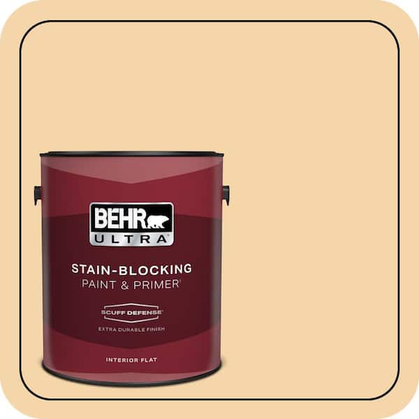 BEHR ULTRA 1 gal. #PPU6-08 Pale Honey Extra Durable Flat Interior Paint & Primer (2)