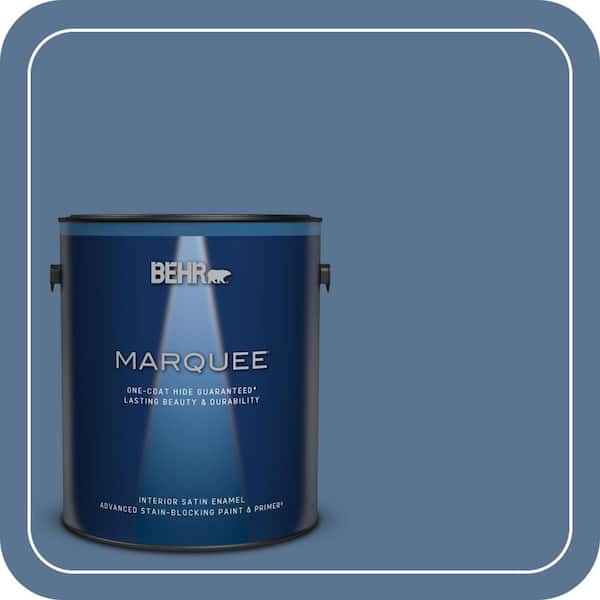 BEHR MARQUEE 1 gal. #PPU14-18 Laguna Blue One-Coat Hide Satin Enamel Interior Paint & Primer (2)