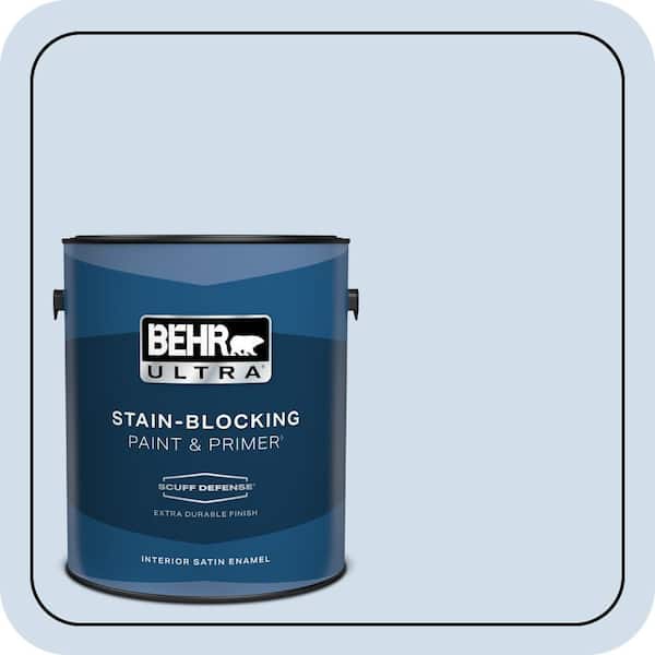 BEHR ULTRA 1 gal. #M530-1 Ice Drop Extra Durable Satin Enamel Interior Paint & Primer (2)