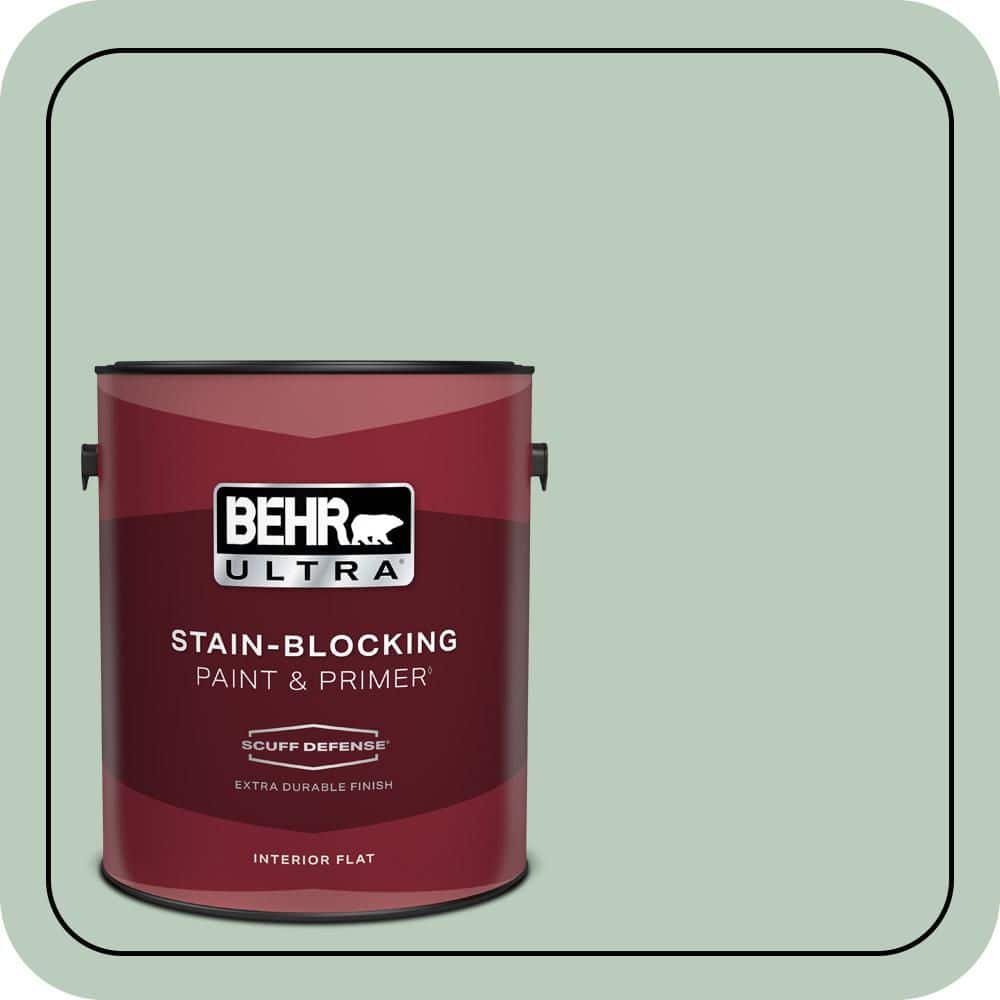 BEHR ULTRA 1 gal. #MQ3-49 Jade Tinge Extra Durable Flat Interior Paint & Primer (1)