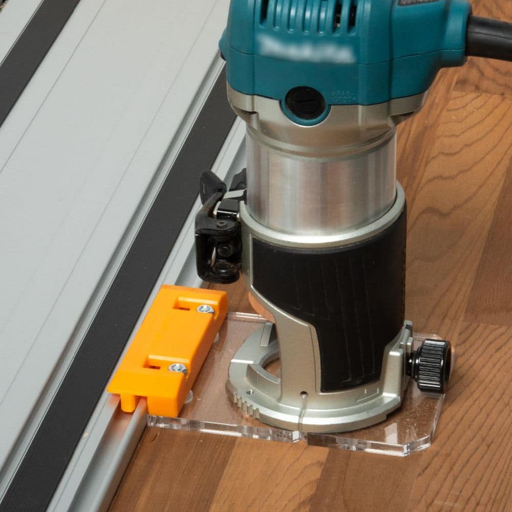 ‎POWERTEC Router Guide Rail Adapter for Makita RT0701C/XTR01Z/DRT50/RT0700C Trim Router, Fits Milwaukee/WEN/Ridgid Guide Rail, 2PK (3)
