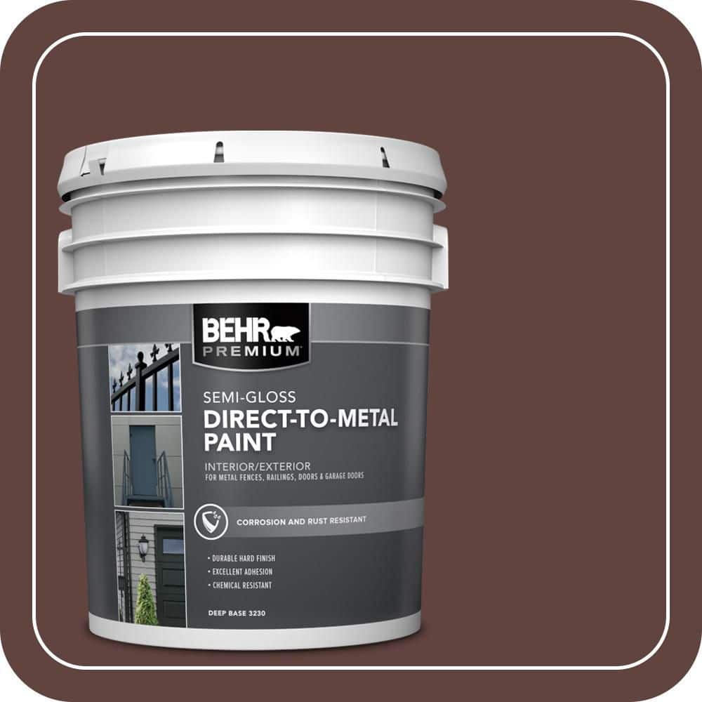 BEHR PREMIUM 5 gal. #MQ1-54 Death By Chocolate Semi-Gloss Direct to Metal Interior/Exterior Paint