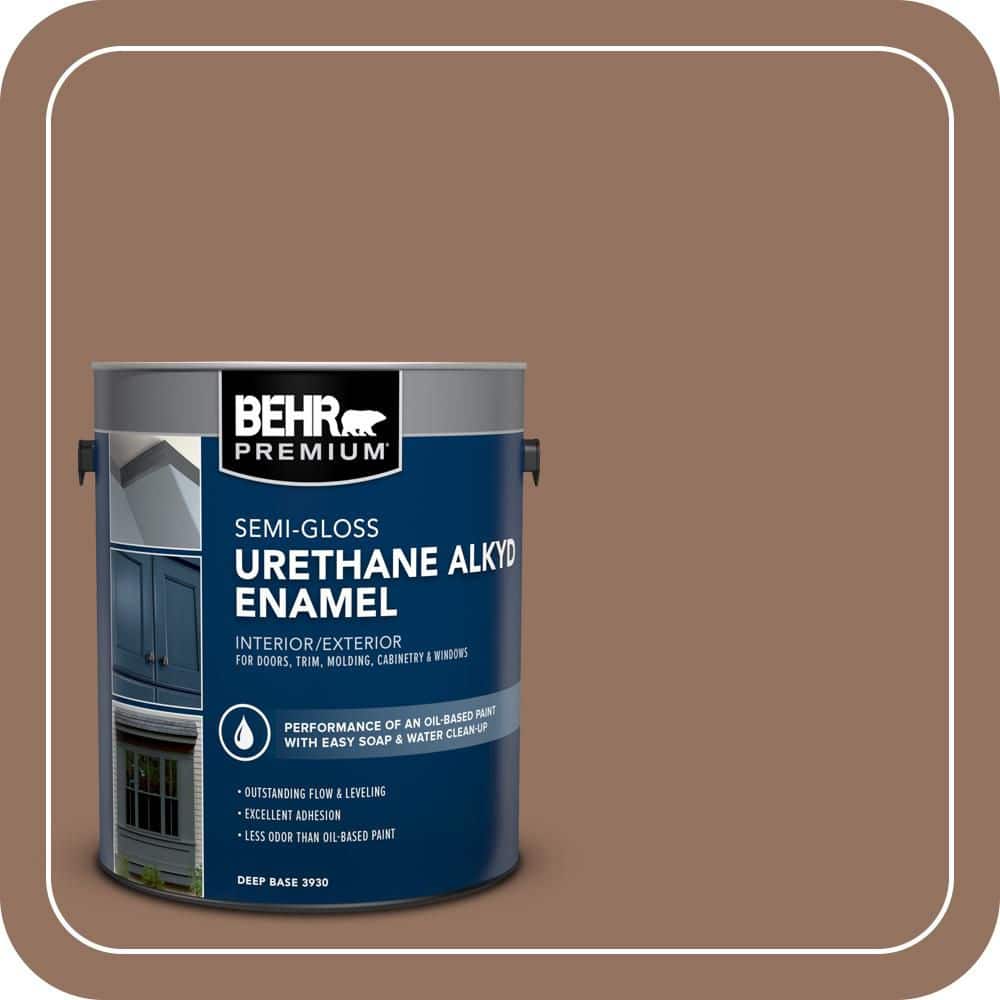 BEHR PREMIUM 1 gal. #BXC-84 Corral Brown Urethane Alkyd Semi-Gloss Enamel Interior/Exterior Paint