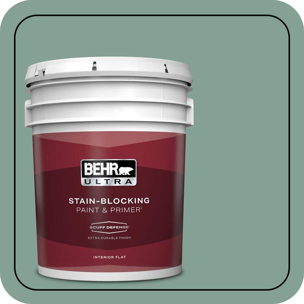 BEHR ULTRA 5 gal. #S420-4 Australian Jade Extra Durable Flat Interior Paint & Primer