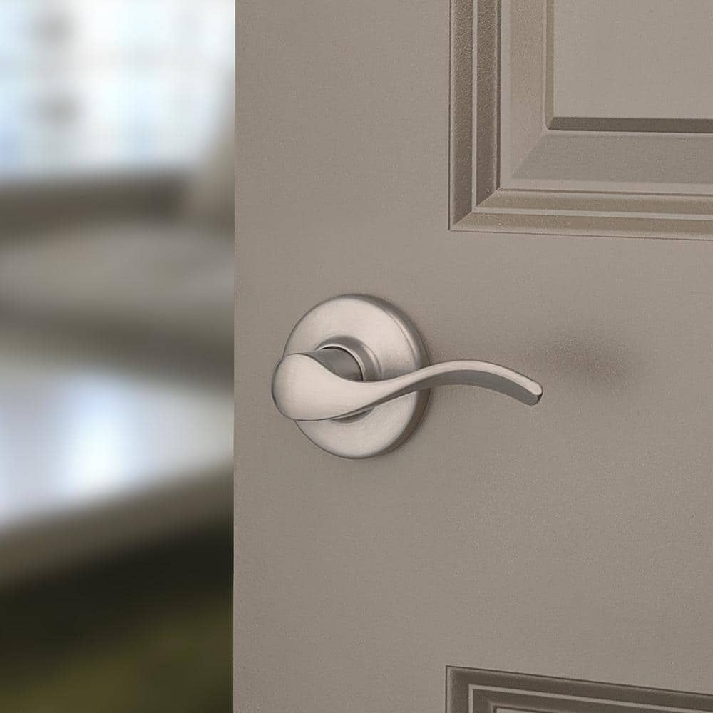 Kwikset Balboa Satin Nickel Right-Handed Half-Dummy Door Handle featuring Microban Technology (2)