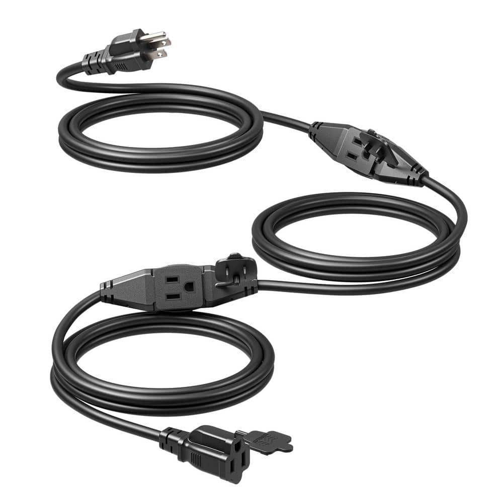 DEWENWILS 27 ft. 16AWG SJTW / 3, Outdoor Heavy Duty Extension Cord 3-Outlet with On/Off Switch and Waterproof Silicone Cover Black