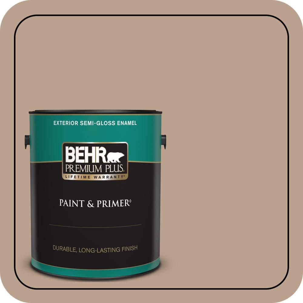 BEHR PREMIUM PLUS 1 gal. #T15-17 Mocha Foam Semi-Gloss Enamel Exterior Paint & Primer