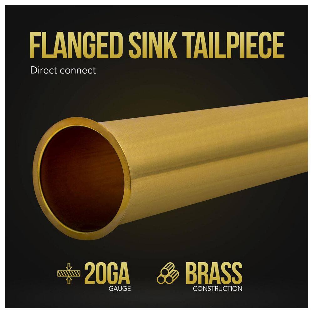 PLUMBFLEX 1-1/2 in. x 12 in. Brass Flanged Sink Tailpiece for Tubular Drain Applications, 20GA (2)