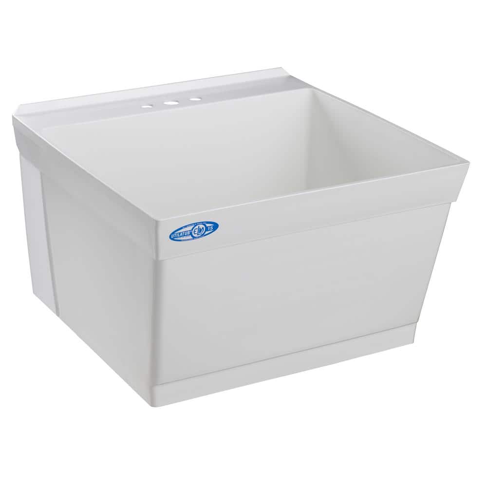 Unbranded Mustee 23 in. x 23 in. Thermoplastic Wall Mount Laundry Tub