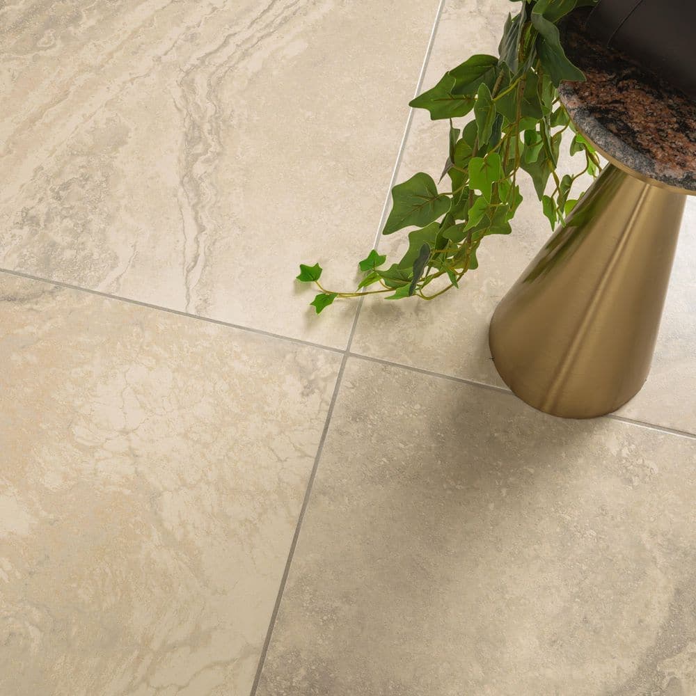 MSI Canaveral Square 24 in. x 24 in. Matte Gray-Light Ceramic Travertine Floor and Wall Tile (27.81 sq. ft./Case) (4)