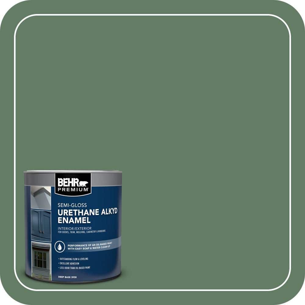 BEHR PREMIUM 1 qt. #S410-6 Greener Pastures Semi-Gloss Enamel Urethane Alkyd Interior/Exterior Paint (1)