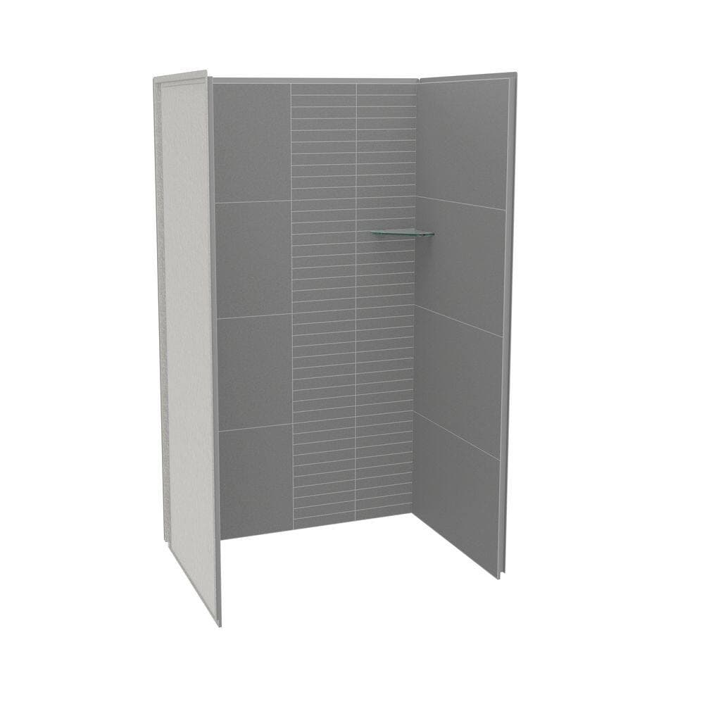MAAX Utile 48 in. W x 32.5 in. D x 80 in. H 3-pieces Direct-to-Stud Composite Alcove Shower Wall Surrounds in Pebble Grey (1)
