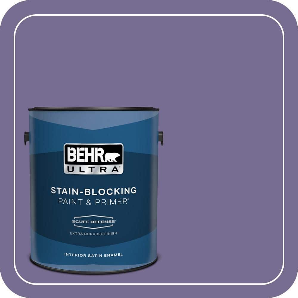 BEHR ULTRA 1 gal. #650D-6 Purple Silhouette Extra Durable Satin Enamel Interior Paint & Primer (1)