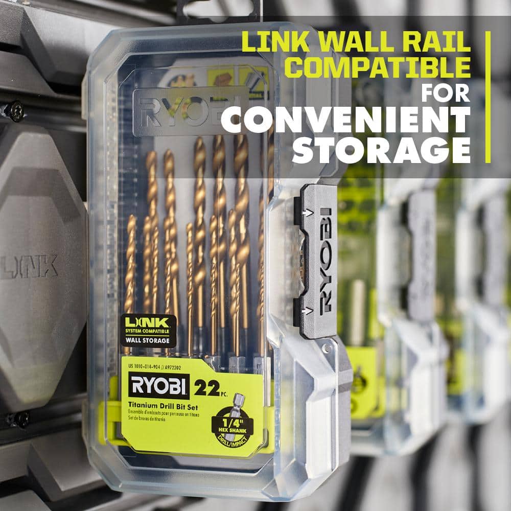 RYOBI 22-Piece Titanium Drill Bit Set (3)