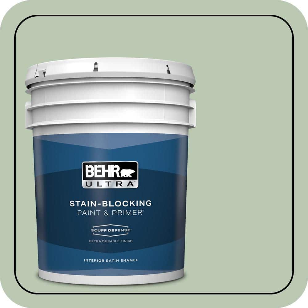 BEHR ULTRA 5 gal. #MQ6-45 Composed Extra Durable Satin Enamel Interior Paint & Primer