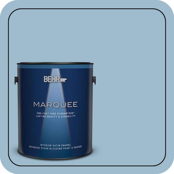 BEHR MARQUEE 1 gal. #S500-3 Partly Cloudy One-Coat Hide Satin Enamel Interior Paint & Primer (2)