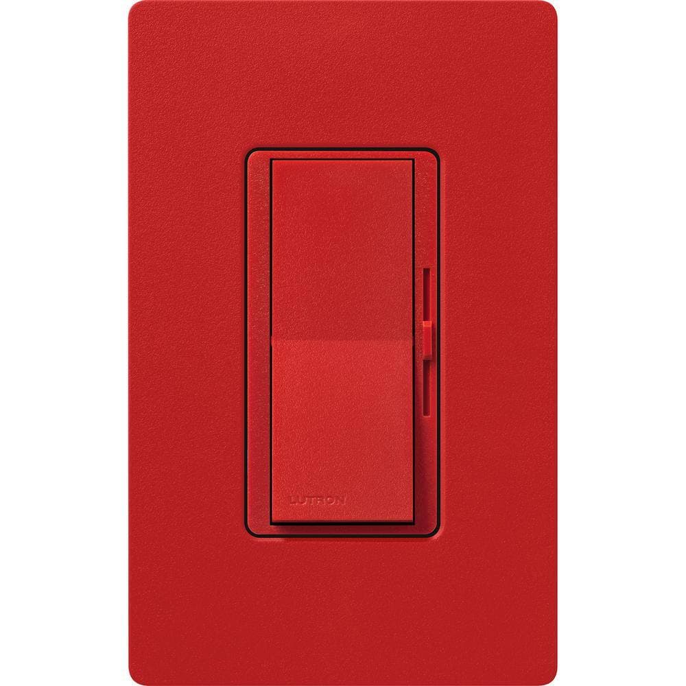 Lutron Diva Dimmer Switch for Electronic Low Voltage, 300-Watt/Single-Pole or 3-Way, Signal Red (DVSCELV-303P-SR) (2)