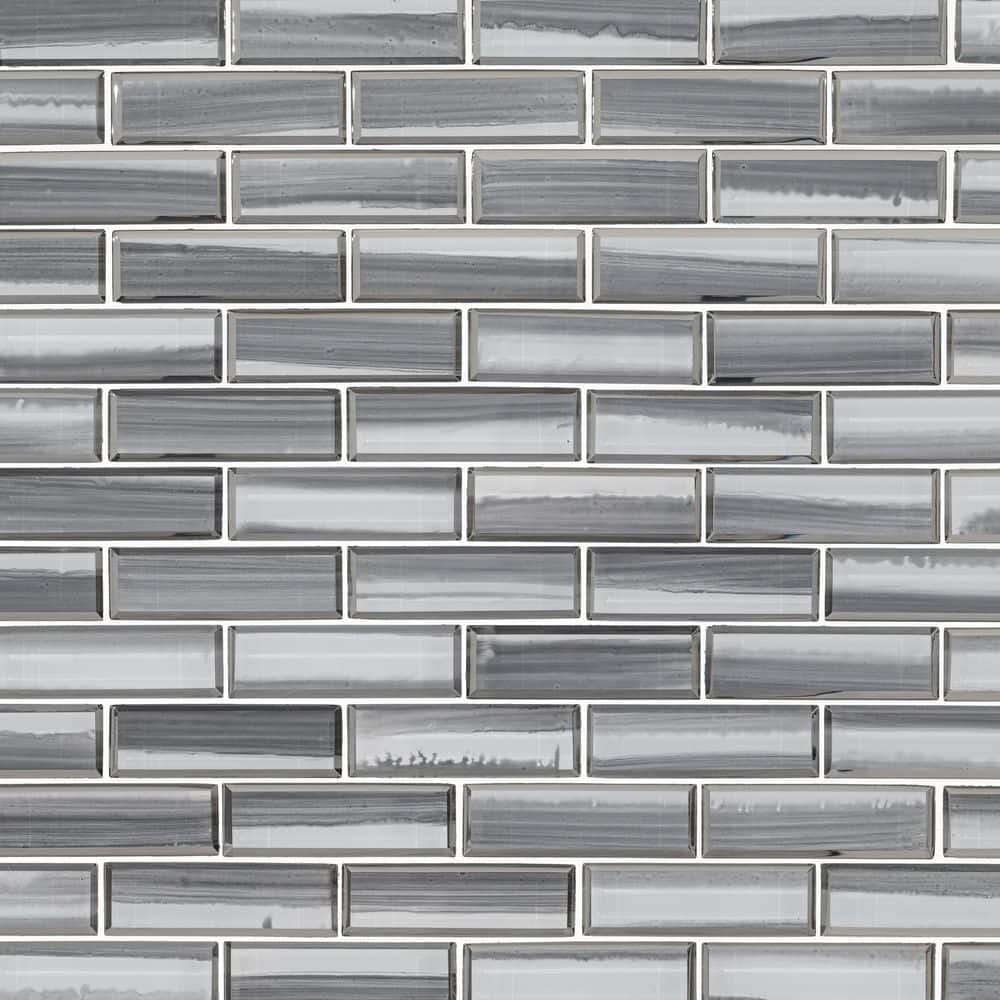 MSI Ombre Grigia Subway 12 in. x 12 in. x 0.31 in. Glass Mesh-Mounted Mosaic Wall Tile (1 sq. ft./Each) (4)