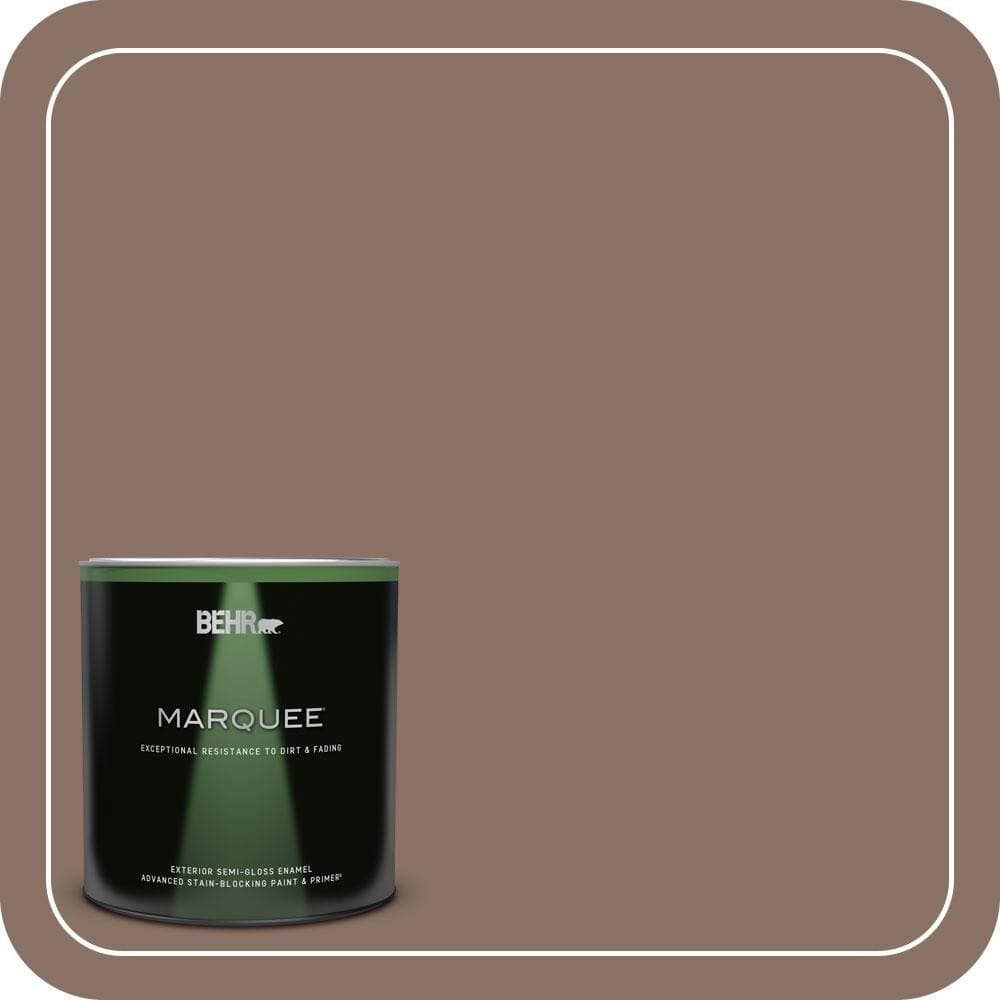 BEHR PREMIUM PLUS 1 gal. #770B-6 Oakwood Brown Semi-Gloss Enamel Low Odor Interior Paint & Primer (1)