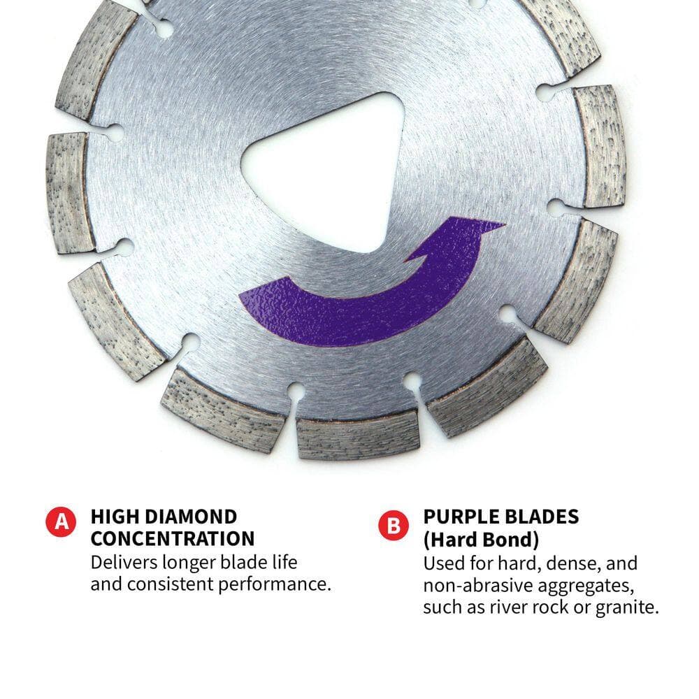Tomahawk Power 6 in. Purple Series Diamond Premium Hard Concrete Saw Blade (3)