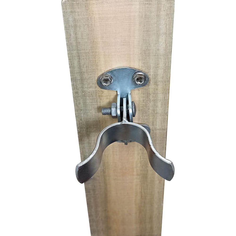 Unbranded Fork Gate Latch Hardware 1-3/8 Flat Back Wall Mount for Wooden Gate Post or Wall Use Galvanized Steel (3)