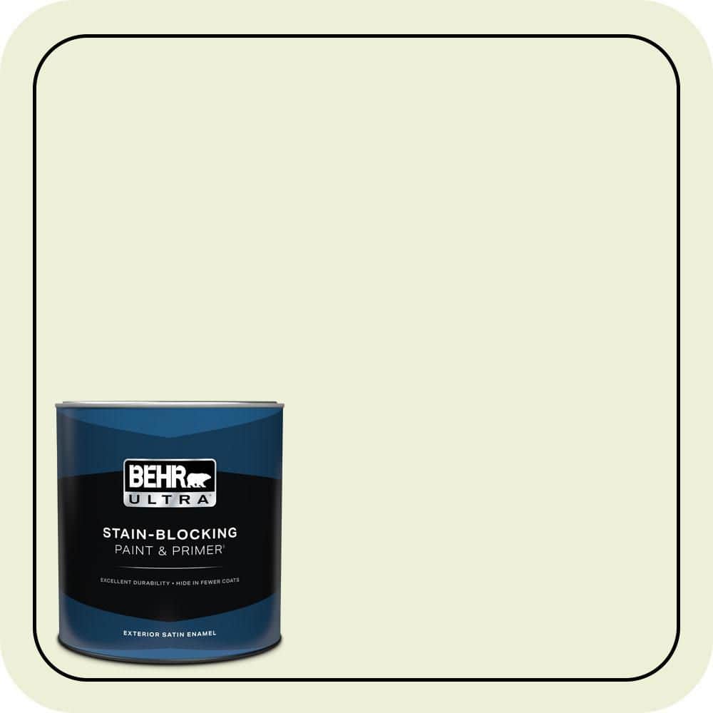 BEHR ULTRA 1 qt. #P360-1 Budding Leaf Satin Enamel Exterior Paint & Primer