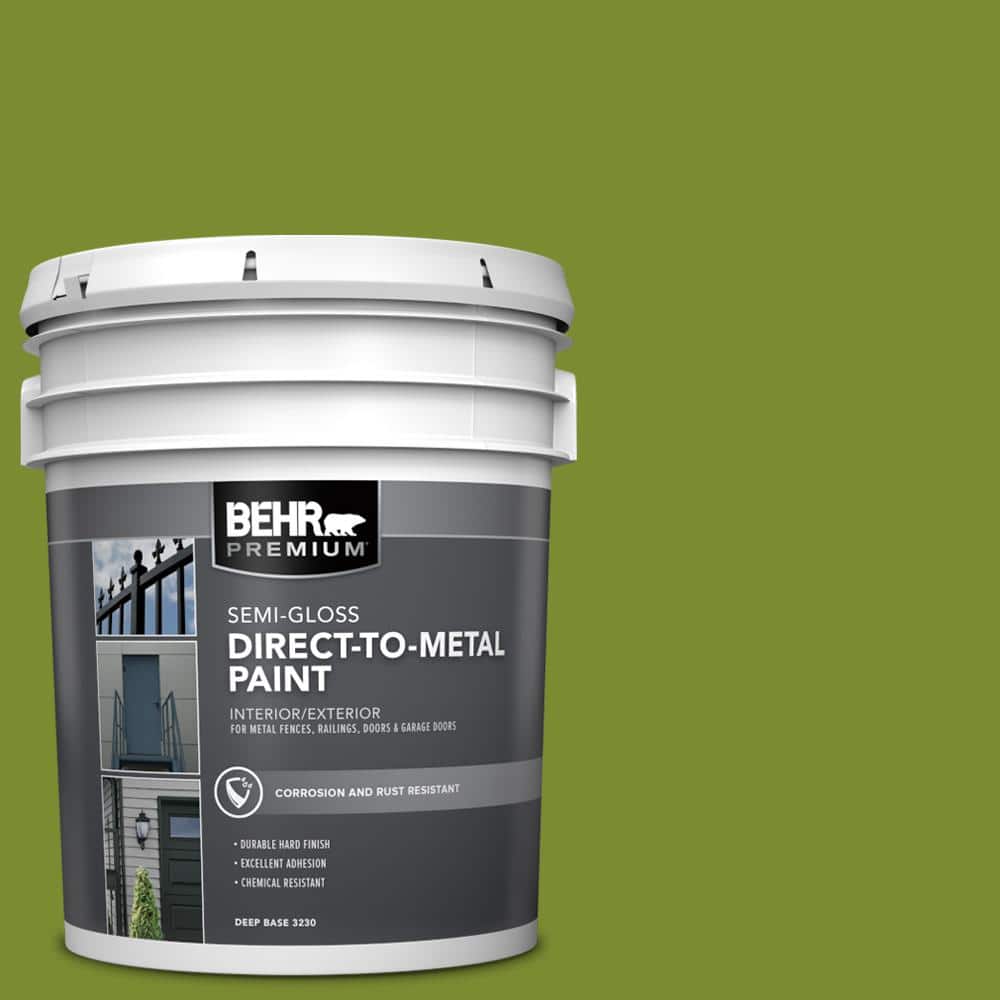 BEHR PREMIUM 5 gal. #P360-7 Sassy Grass Semi-Gloss Direct to Metal Interior/Exterior Paint (1)