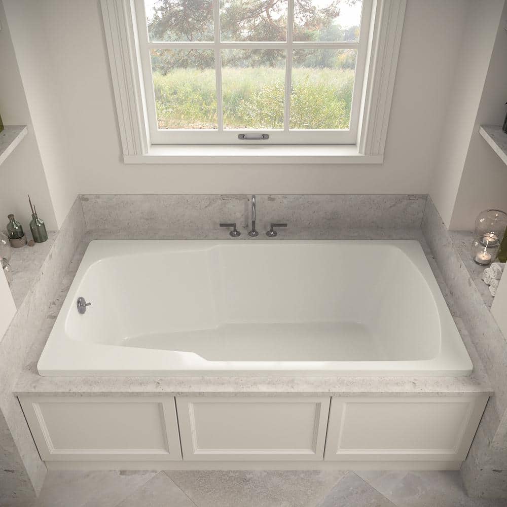 Streamline N-4210-727-BNK 72 in. 36 in. Rectangular Acrylic Soaking Drop-In Bathtub, with Drain Brushed Nickel (2)