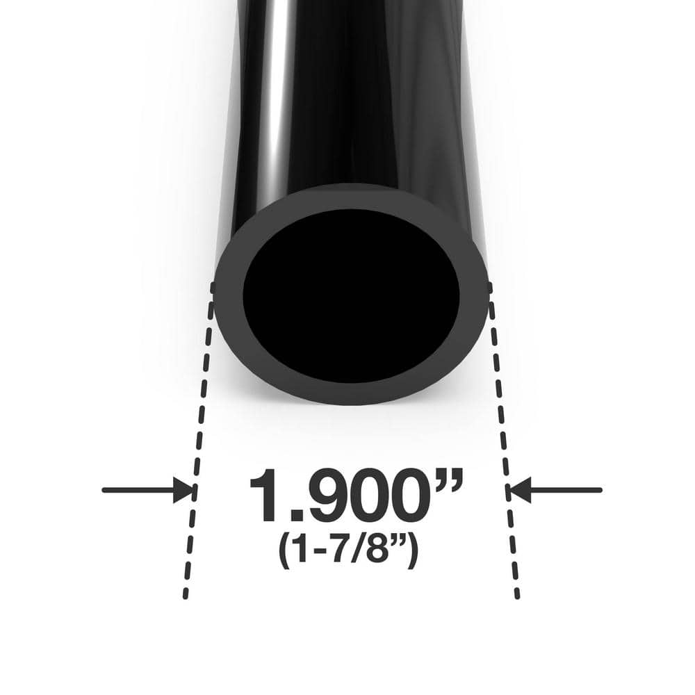 Formufit 1-1/2 in. x 5 ft. Black Furniture Grade Schedule 40 PVC Pipe (2-Pack) (2)