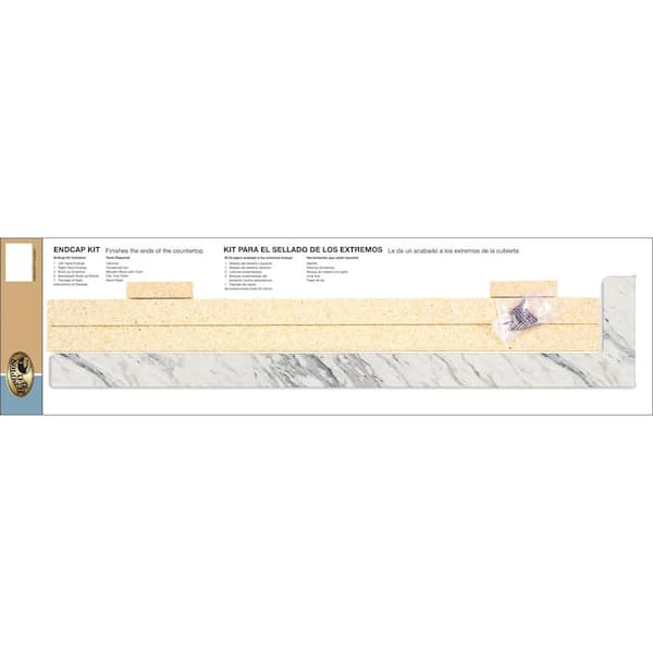 Hampton Bay Wilsonart Laminate End Cap Kit in Textured Calcutta Marble with Eased Edge (2)