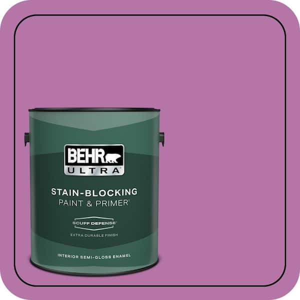 BEHR ULTRA 1 gal. #P110-5A Eccentric Magenta Extra Durable Semi-Gloss Enamel Interior Paint & Primer (2)