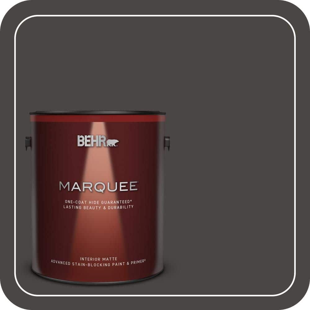 BEHR MARQUEE 1 gal. #T16-01 Black Pearl Matte Interior Paint & Primer