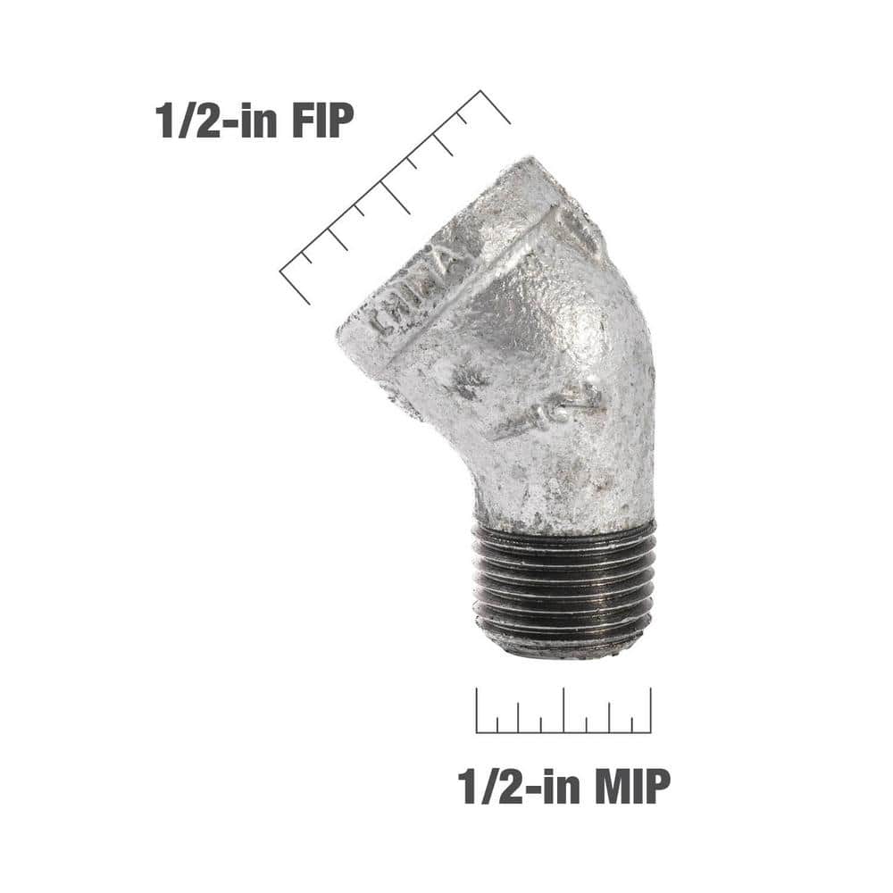 Southland 1/2 in. Galvanized Malleable Iron Degree FPT MPT Street Elbow Fitting (4)