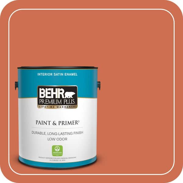 BEHR PREMIUM PLUS #M180-6 Tiki Torch Enamel Low Odor & Primer (4)