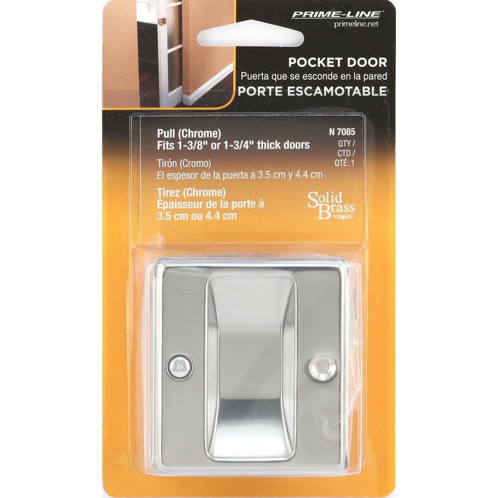 Prime-Line Solid Brass, Chrome Finish, Pocket Door Combination Pull (3)