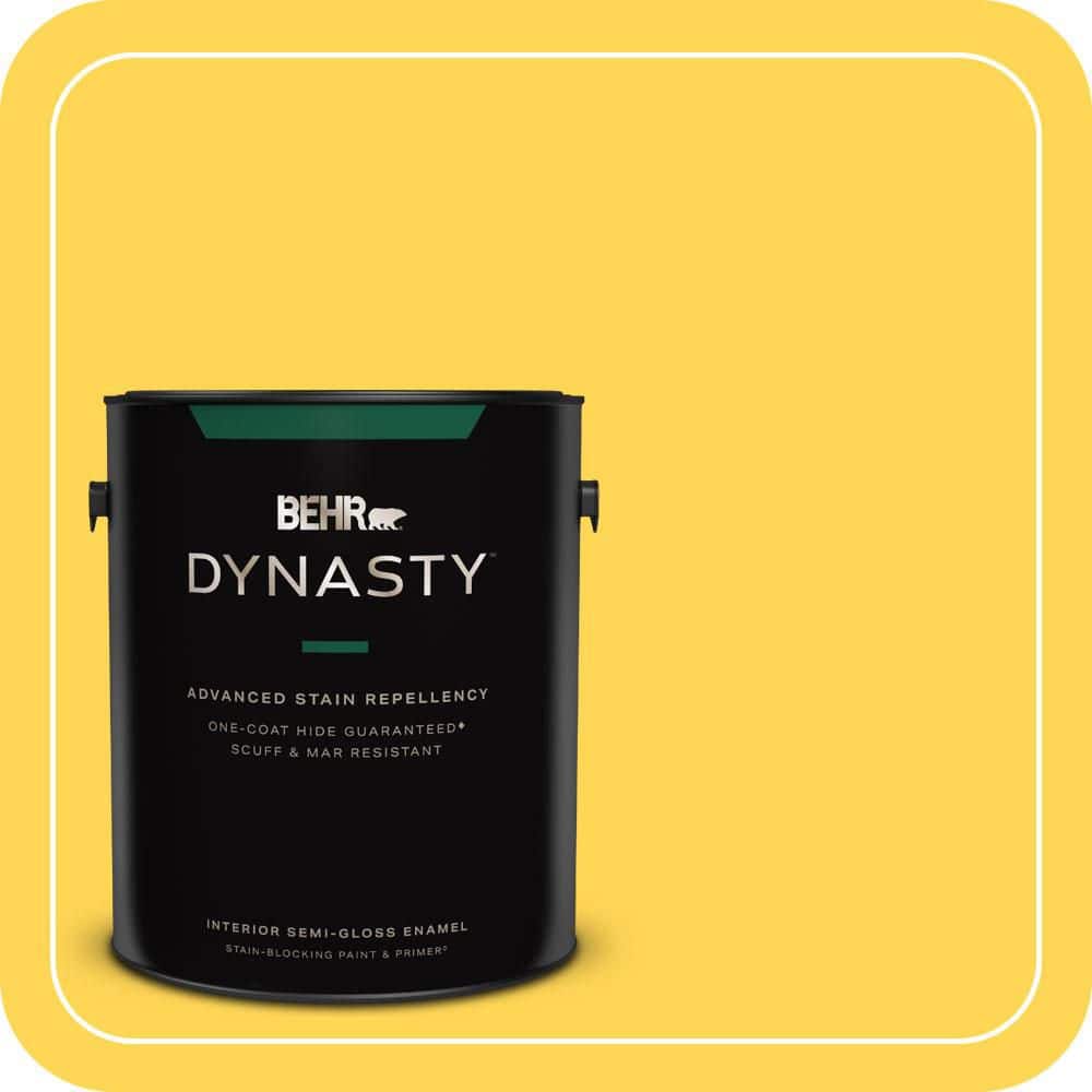 BEHR DYNASTY 1 gal. #P300-6 Buzz-in Semi-Gloss Enamel Interior Stain-Blocking Paint & Primer