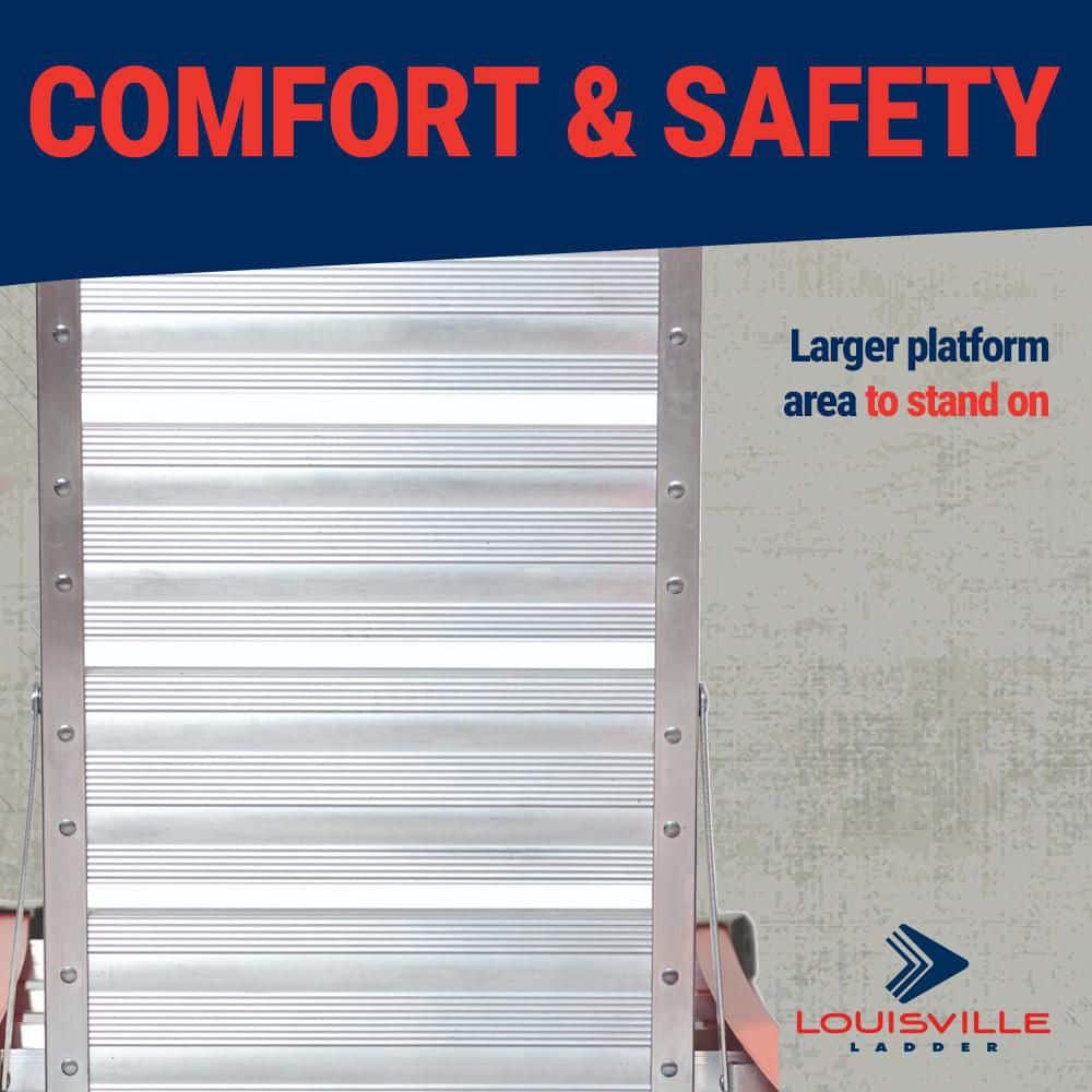 Louisville Ladder Fiberglass Pinnacle PRO Platform Ladder with 375 lbs. Load Capacity Type IAA Duty Rating (3)