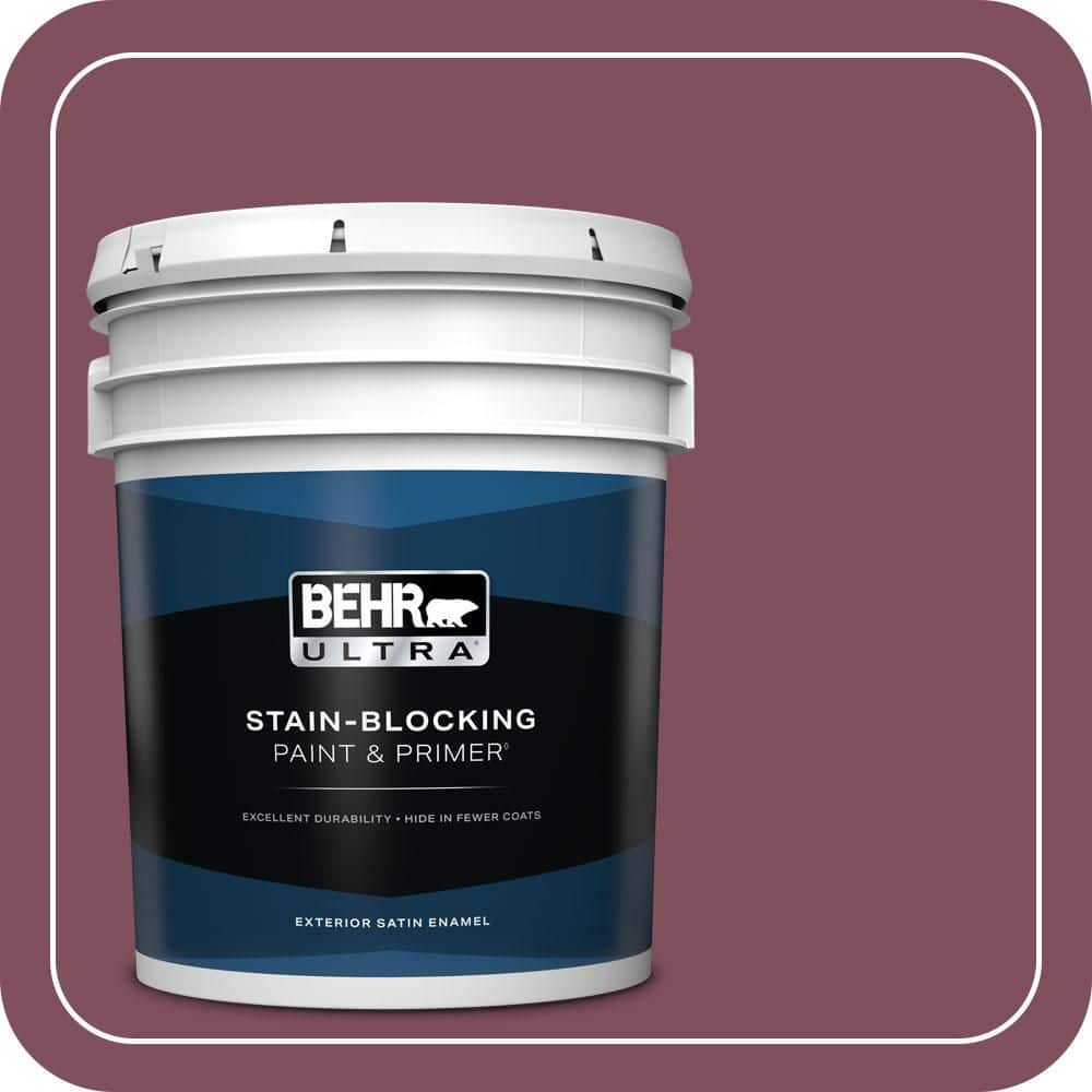 BEHR ULTRA 5 gal. #T17-14 Artful Magenta Satin Enamel Exterior Paint & Primer