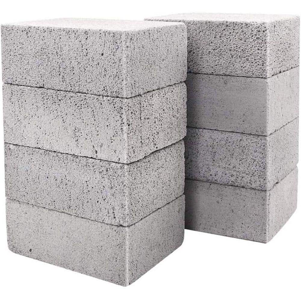 Angel Sar 3.9 in. x 2.8 in. x 1.5 in. Composite Pumice Solid Block, Grill Cleaning Brick for BBQ Racks and Cookers (8-Pack)