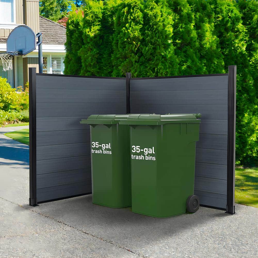 mondaria 6 ft. H x 6 ft. W Outdoor Grey Composite Fence Panel with One Aluminum Post Garden Fence (2)