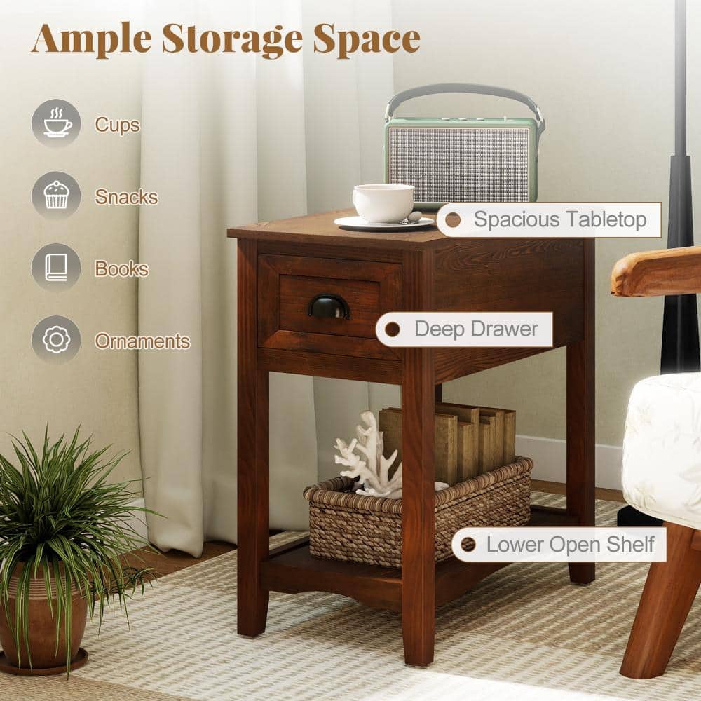 Volenca Chairside End Table with Drawer and Open Shelf (3)